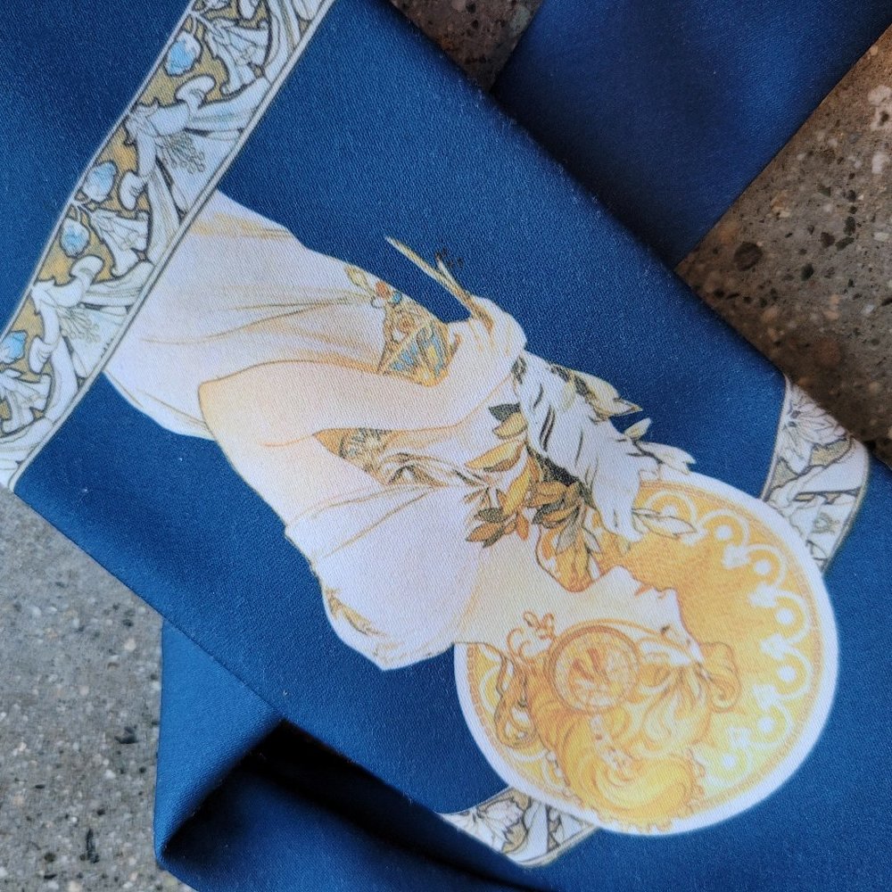 Wembley Alfons Mucha Art Nouveau STATEMENT tie - Picture 2 of 4